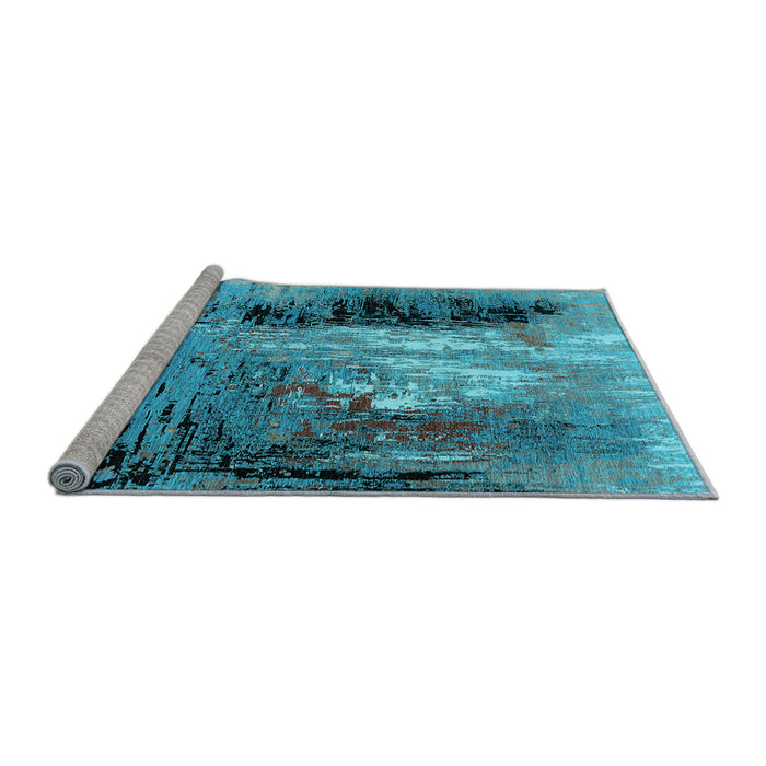 Sideview of Machine Washable Oriental Light Blue Industrial Rug, wshurb2803lblu