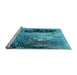 Sideview of Machine Washable Oriental Light Blue Industrial Rug, wshurb2803lblu