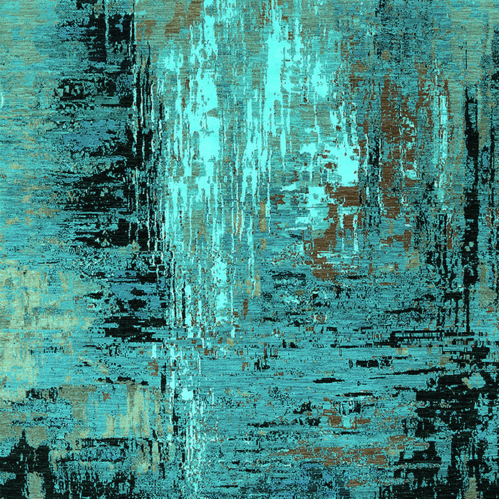 Machine Washable Oriental Turquoise Industrial Area Rugs, wshurb2803turq