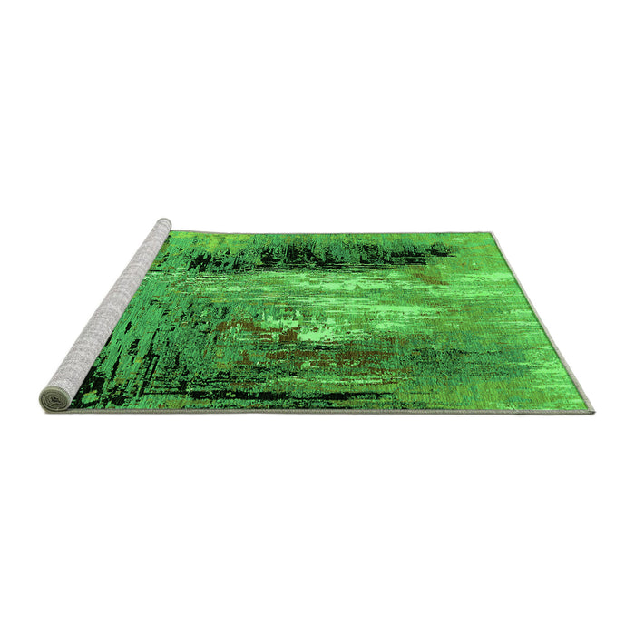 Sideview of Machine Washable Oriental Green Industrial Area Rugs, wshurb2803grn