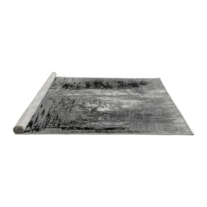 Sideview of Machine Washable Oriental Gray Industrial Rug, wshurb2803gry