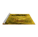 Sideview of Machine Washable Oriental Yellow Industrial Rug, wshurb2803yw