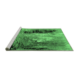 Sideview of Machine Washable Oriental Emerald Green Industrial Area Rugs, wshurb2803emgrn