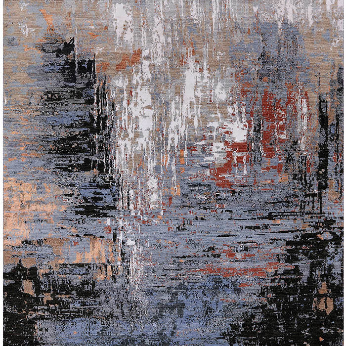 Square Machine Washable Industrial Modern Black Rug, wshurb2803