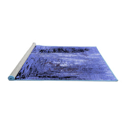 Sideview of Machine Washable Oriental Blue Industrial Rug, wshurb2803blu
