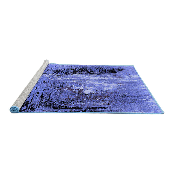 Sideview of Machine Washable Oriental Blue Industrial Rug, wshurb2803blu