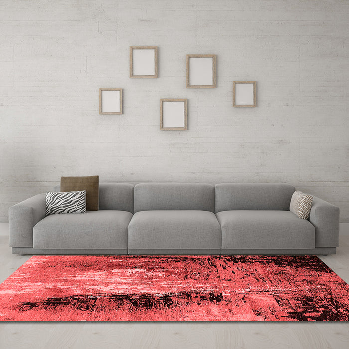 Industrial Red Washable Rugs