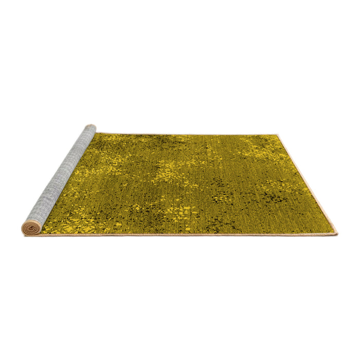 Sideview of Machine Washable Oriental Yellow Industrial Rug, wshurb2804yw