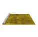 Sideview of Machine Washable Oriental Yellow Industrial Rug, wshurb2804yw