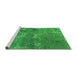 Sideview of Machine Washable Oriental Green Industrial Area Rugs, wshurb2804grn