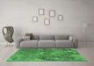 Machine Washable Oriental Emerald Green Industrial Area Rugs in a Living Room,, wshurb2804emgrn