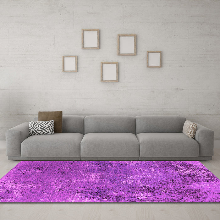 Machine Washable Oriental Pink Industrial Rug in a Living Room, wshurb2804pnk