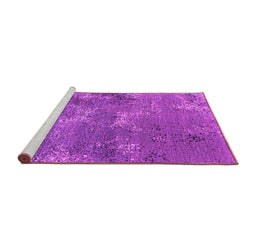 Sideview of Machine Washable Oriental Pink Industrial Rug, wshurb2804pnk