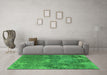 Machine Washable Oriental Green Industrial Area Rugs in a Living Room,, wshurb2804grn