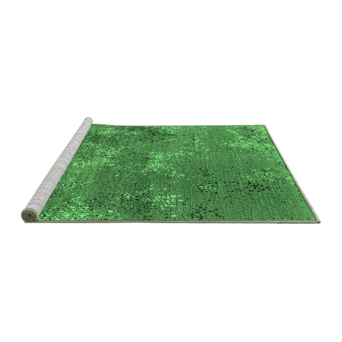 Sideview of Machine Washable Oriental Emerald Green Industrial Area Rugs, wshurb2804emgrn
