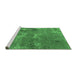 Sideview of Machine Washable Oriental Emerald Green Industrial Area Rugs, wshurb2804emgrn