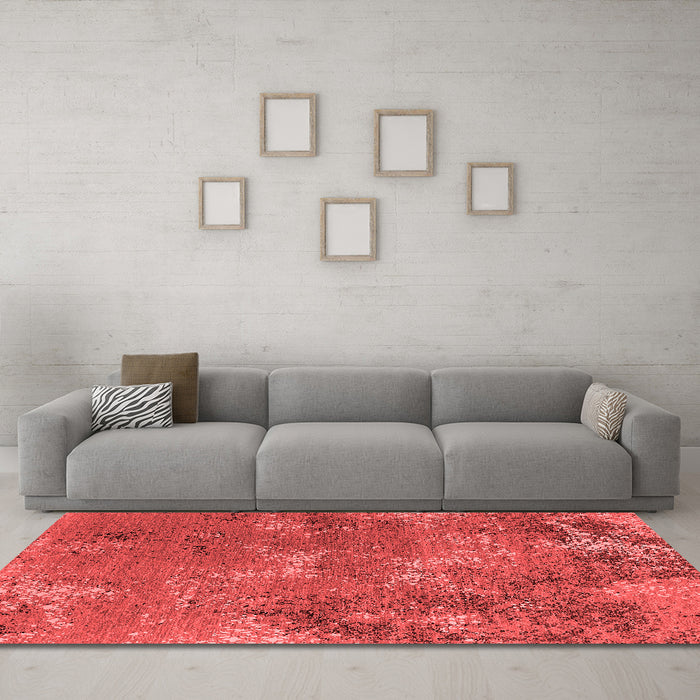 Industrial Red Washable Rugs