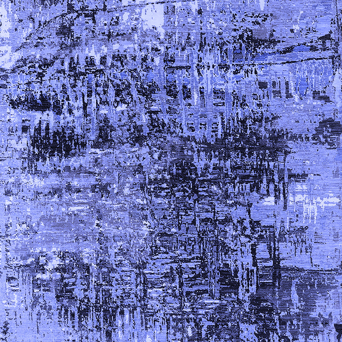 Machine Washable Oriental Blue Industrial Rug, wshurb2805blu