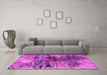 Machine Washable Oriental Pink Industrial Rug in a Living Room, wshurb2805pnk
