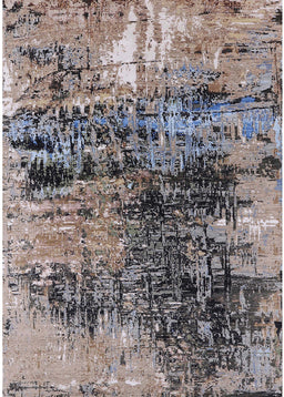 Mid-Century Modern Silver Pink Oriental Rug, urb2805