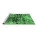 Sideview of Machine Washable Oriental Emerald Green Industrial Area Rugs, wshurb2805emgrn