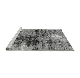 Sideview of Machine Washable Oriental Gray Industrial Rug, wshurb2805gry