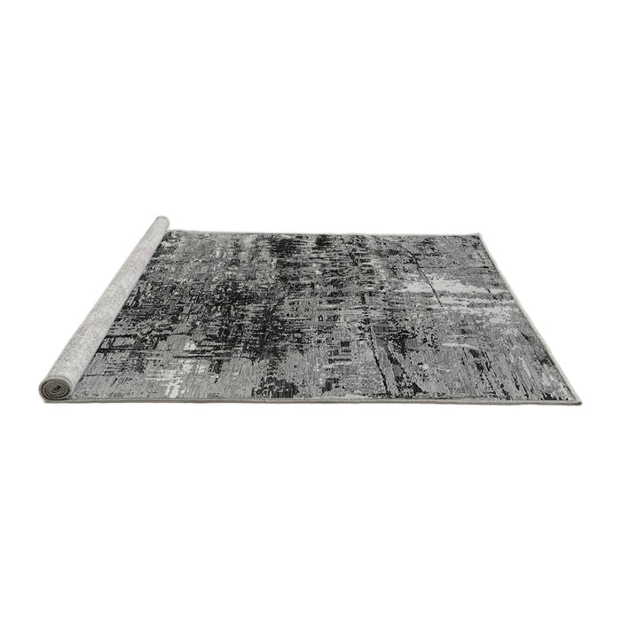 Sideview of Machine Washable Oriental Gray Industrial Rug, wshurb2805gry