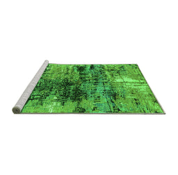 Sideview of Machine Washable Oriental Green Industrial Area Rugs, wshurb2805grn