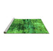 Sideview of Machine Washable Oriental Green Industrial Area Rugs, wshurb2805grn