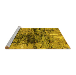 Sideview of Machine Washable Oriental Yellow Industrial Rug, wshurb2805yw