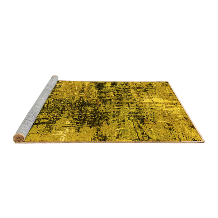 Sideview of Machine Washable Oriental Yellow Industrial Rug, wshurb2805yw