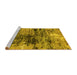 Sideview of Machine Washable Oriental Yellow Industrial Rug, wshurb2805yw