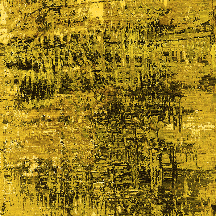 Machine Washable Oriental Yellow Industrial Rug, wshurb2805yw