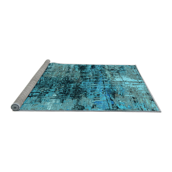 Sideview of Machine Washable Oriental Light Blue Industrial Rug, wshurb2805lblu