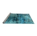 Sideview of Machine Washable Oriental Light Blue Industrial Rug, wshurb2805lblu