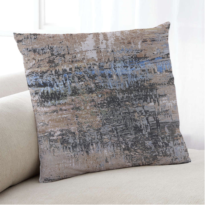 Lifestyle Image of Mid-Century Modern Urban Square Silver Pink Throw Pillow, 18 inch by 18 inch, pwurb2805