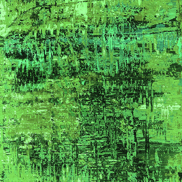 Machine Washable Oriental Green Industrial Area Rugs, wshurb2805grn