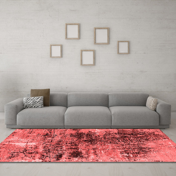 Industrial Red Washable Rugs