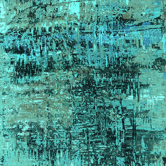 Machine Washable Oriental Turquoise Industrial Area Rugs, wshurb2805turq