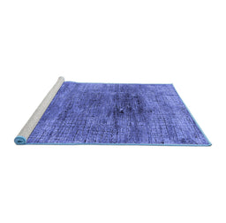Sideview of Machine Washable Oriental Blue Industrial Rug, wshurb2806blu