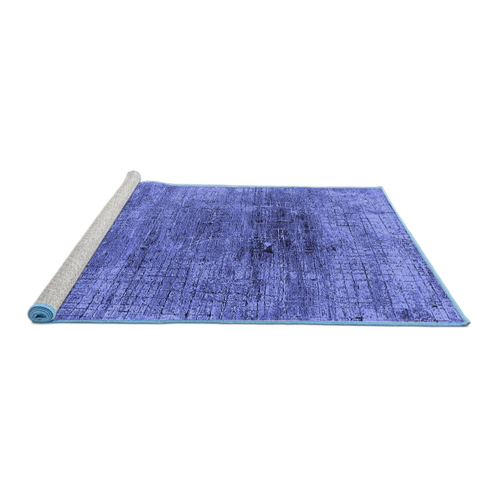 Sideview of Machine Washable Oriental Blue Industrial Rug, wshurb2806blu
