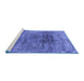 Sideview of Machine Washable Oriental Blue Industrial Rug, wshurb2806blu