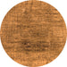 Round Machine Washable Oriental Orange Industrial Area Rugs, wshurb2806org