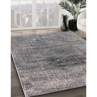 Mid-Century Modern Dark Gray Oriental Rug, urb2806