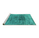 Sideview of Machine Washable Oriental Turquoise Industrial Area Rugs, wshurb2806turq
