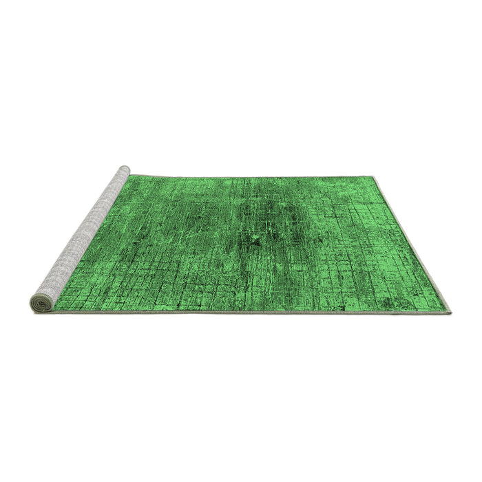 Sideview of Machine Washable Oriental Emerald Green Industrial Area Rugs, wshurb2806emgrn