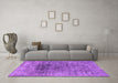 Machine Washable Oriental Purple Industrial Area Rugs in a Living Room, wshurb2806pur