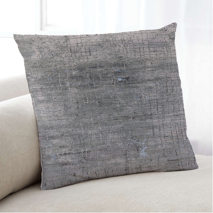 Lifestyle Image of Mid-Century Modern Urban Square Dark Gray Throw Pillow, 18 inch by 18 inch, pwurb2806