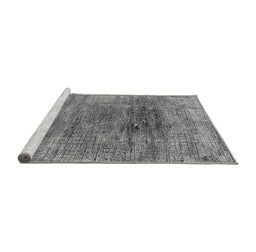 Sideview of Machine Washable Oriental Gray Industrial Rug, wshurb2806gry
