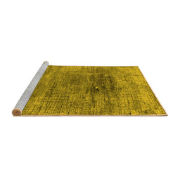 Sideview of Machine Washable Oriental Yellow Industrial Rug, wshurb2806yw